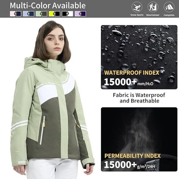 Ski Jacket Women Snowboard Coat Fitted Slim Fit - Picture 5 of 5